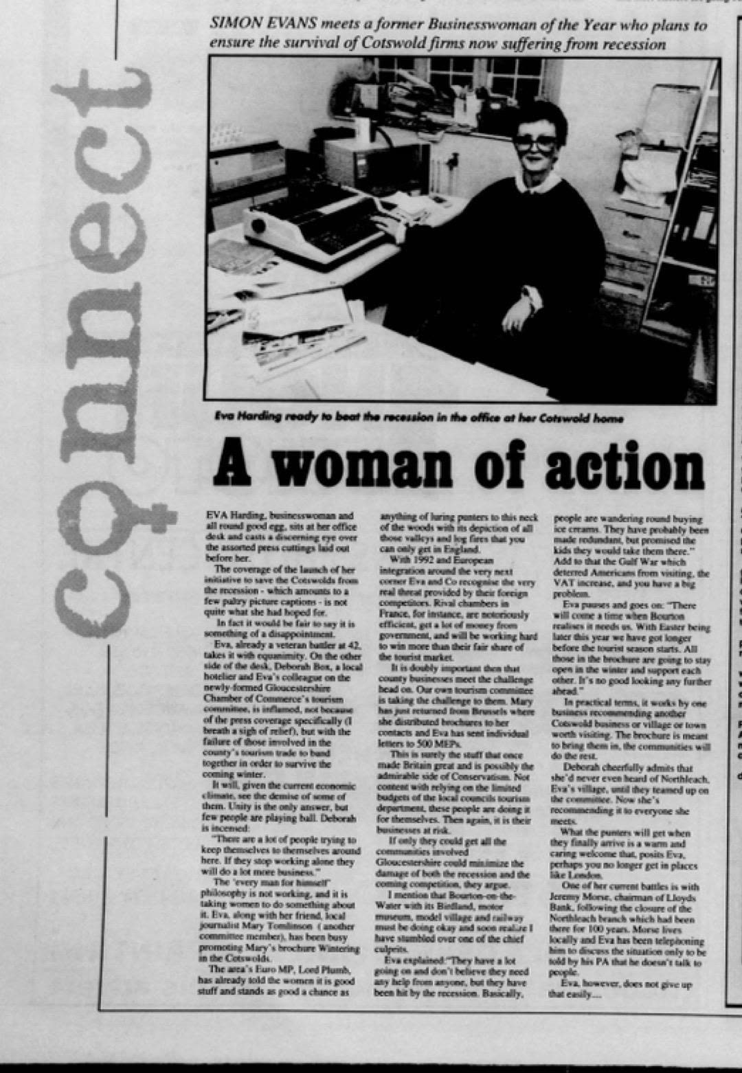 The original newspaper scan: A woman of action