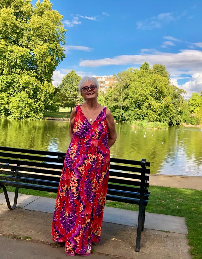 A real photograph of Ava in the park